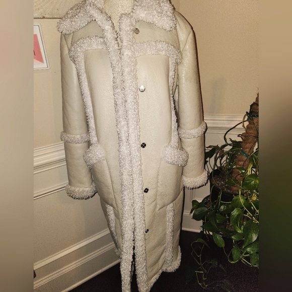 Long Faux Leather Urban Outfitters Coat - Picture 1 of 11